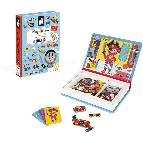 Livro Magnético Infantil Festa À Fantasia com 44 Peças e Cartões Modelo