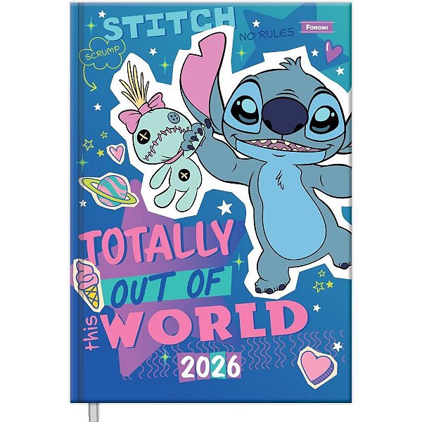 Agenda 2026 STITCH 176 Folhas 135X192MM Pacote com 4