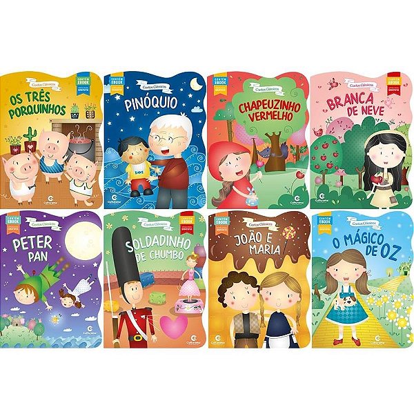 Livro de Leitura Clássicos Recortados 16 Páginas (pacote com 8 Títulos)