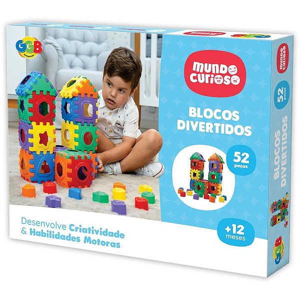 Brinquedo Educativo Blocos Divertidos 52 Peças