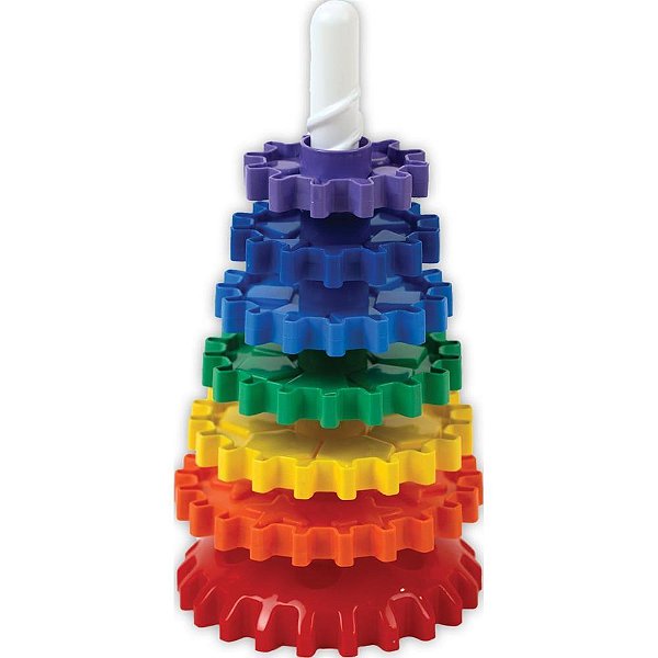 Brinquedo Educativo Gira Torre com 6 Peças Coloridas