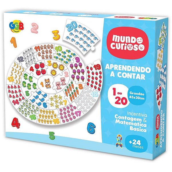 Brinquedo Pedagógico Aprendendo a Contar de 1 AO 20
