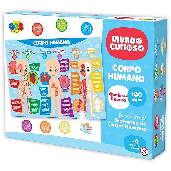 Brinquedo Pedagógico Corpo Humano 100 Peças