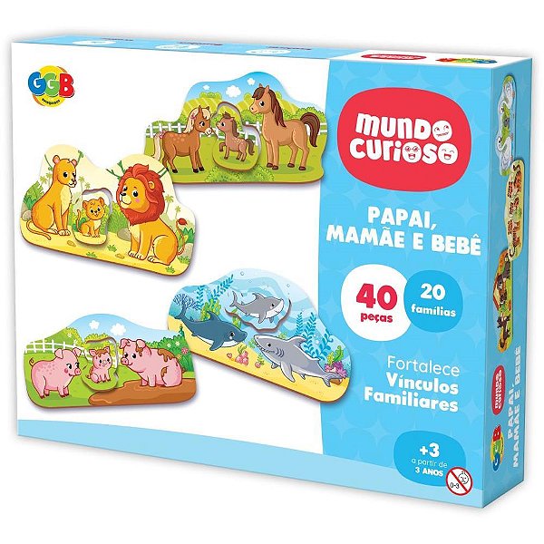 Brinquedo Pedagógico Papai, Mamãe e Bebê 40 Peças