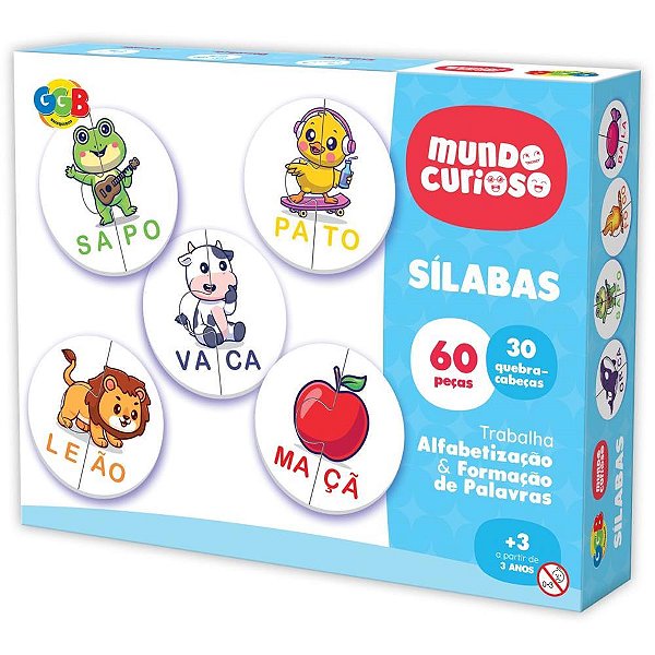 Brinquedo Pedagógico Sílabas 60 Peças