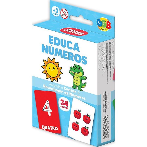 Jogo de Cartas Educa Números 34 Cartas