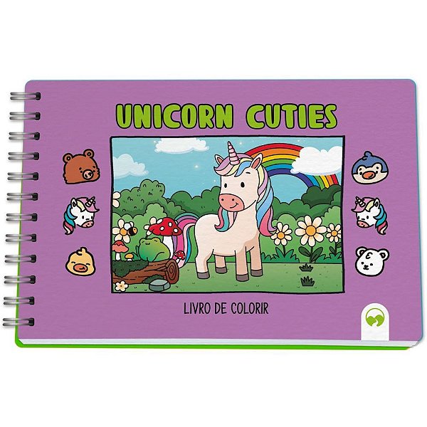 Livro de Colorir Unicórnio Cuties com 64 Páginas Papel 150G + Acetato
