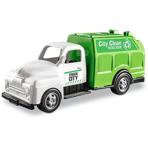 Caminhão Classic CITY Service Lixeiro com Porta Abrível 23CM Roda Livre