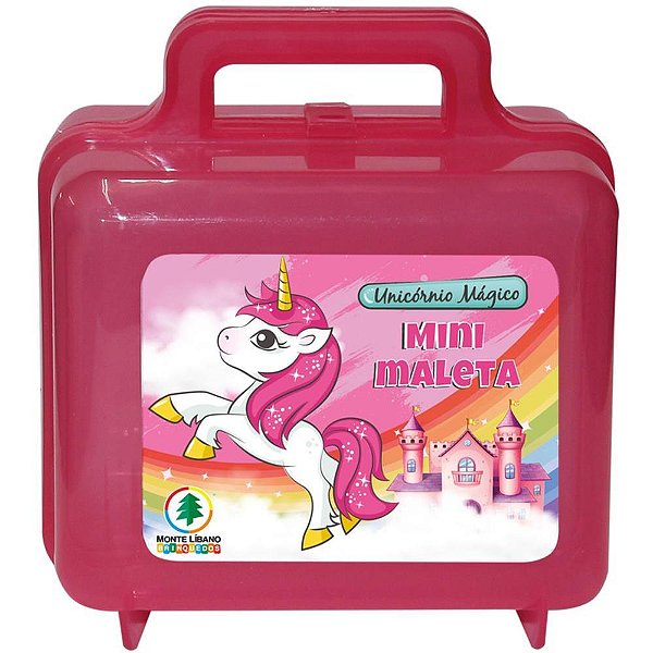 Organizador Maleta Unicórnio Mini com Adesivo
