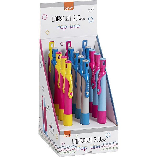Lapiseira 2.0MM Plástica POP Line Display com 12 Unidades