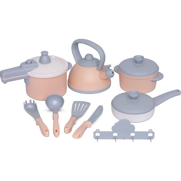 Brincando de Casinha Jogo de Panelinha BABY Gourmet com 10 Peças