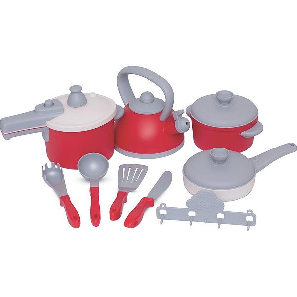 Brincando de Casinha Jogo de Panelinhas Gourmet VM com 10 Peças