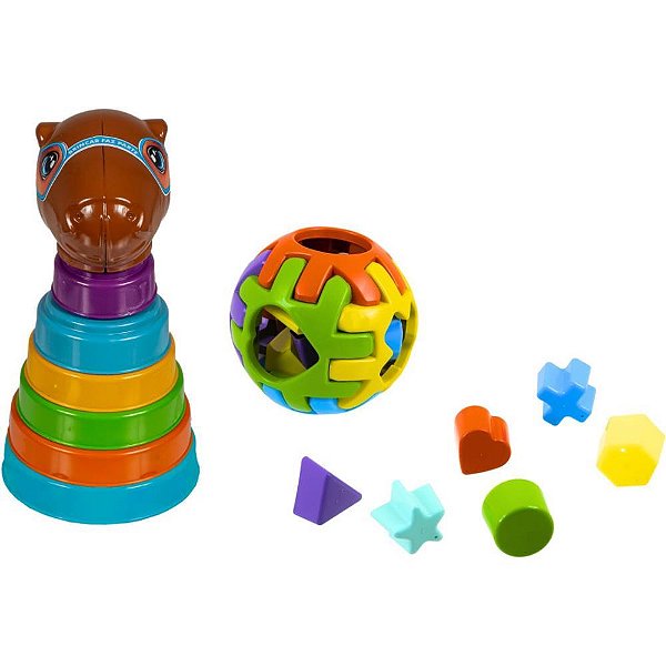 Brinquedo Educativo KIT Kapi Capivara e Bola com Formas