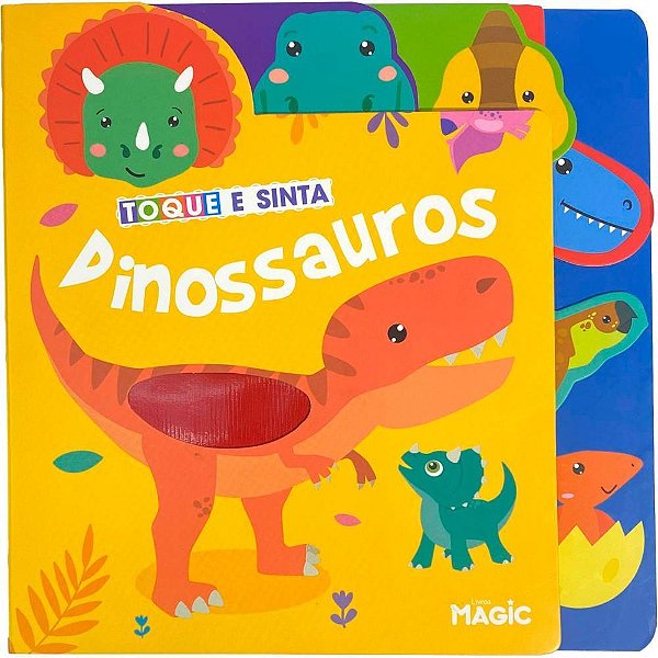Livro Infantil Ilustrado Toque e Sinta Dinossauros