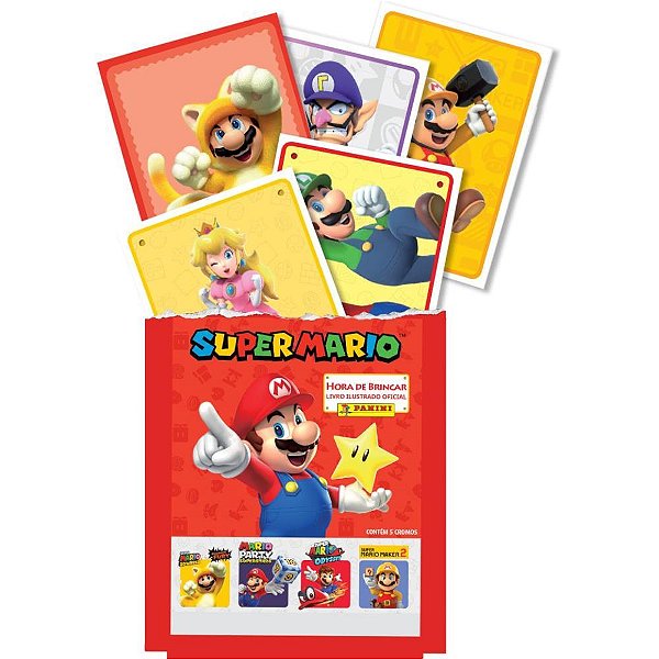 Figurinhas Super Mario Envelope com 5 Pacotes com 20 Unidades