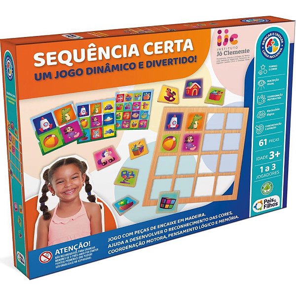 Sequência Certa Jogo Pedagógico Linha Inclusiva Pais & Filhos