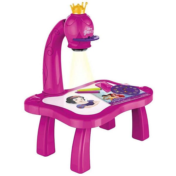 Mesa Projetora de Desenho Princesas Disney 2 em 1 com 24 Imagens