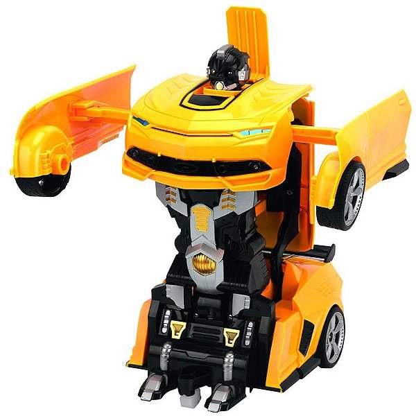 Carrinho Controle Remoto Megaformers Saturn R/C 1:18 Amarelo