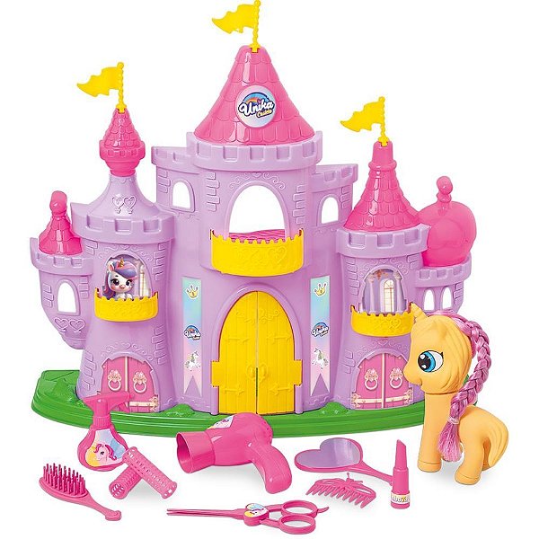 Casinha de Boneca Castelo Unika com Boneca, Pônei e Acessórios