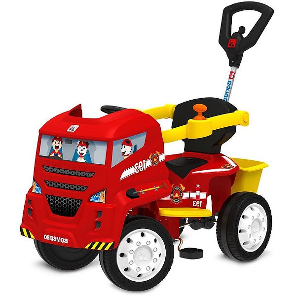 Veículo a Pedal Caminhão Bombeiro 2 em 1 Vermelho ATÉ 35KG