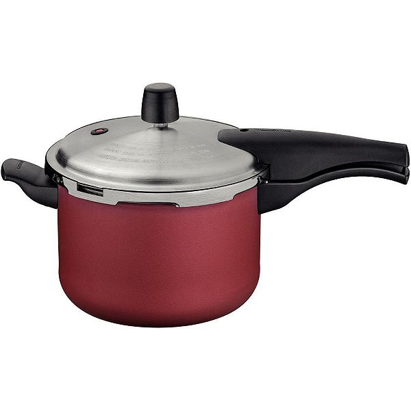 Panela de Pressão Antiaderente 4,5L Vermelha