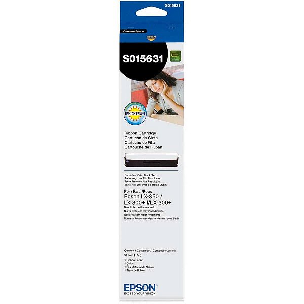 Fita Original EPSON Preta S015631 para Impressoras LX-350 e LX-300