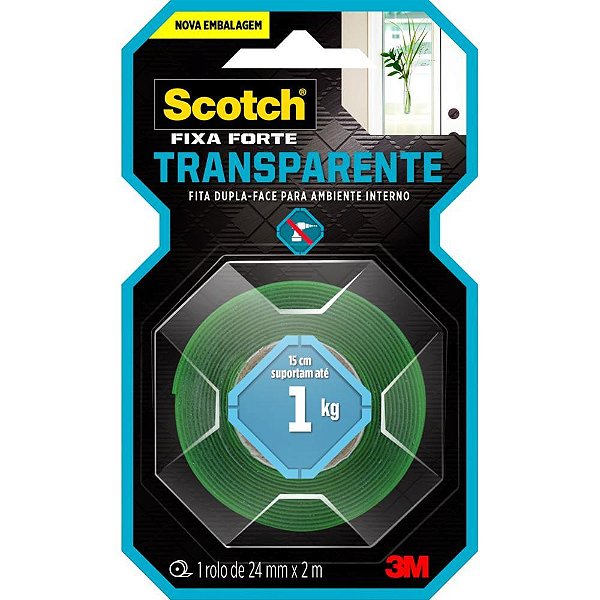 Fita Dupla Face 3M SCOTCH Fixa Forte Espuma 24MM X 1,5M