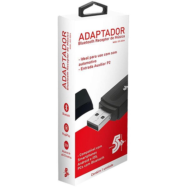Adaptador Bluetooth Receptor com Cabo Auxiliar P2 PLUG AND PLAY Alcance 10M