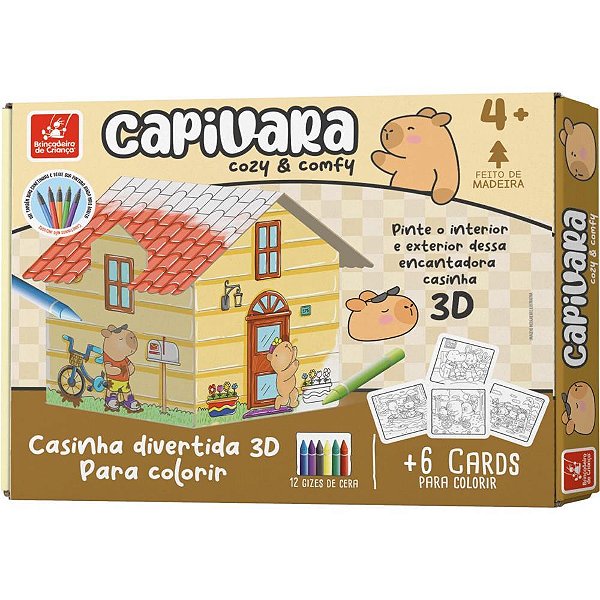 Brinquedo para Colorir Capivara Casinha