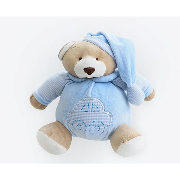 Pelúcia URSO Nino Azul Bebê 22CM Macio e Antialérgico