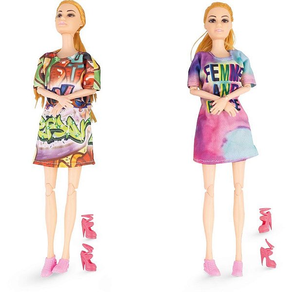 Boneca Fashion Urbana Estilo Moderno com Acessórios