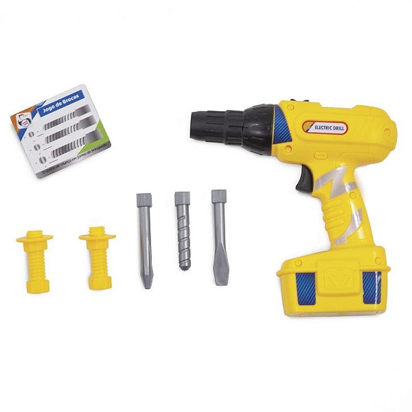 Brincando de Profissões KIT Furadeira Elétrica com Acessórios