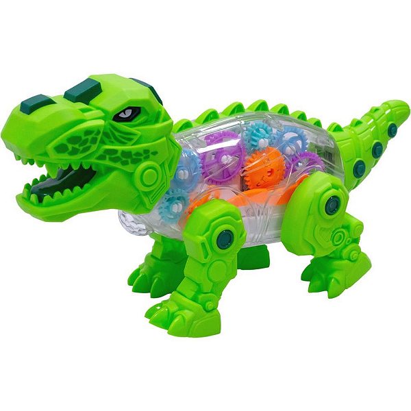 Dinossauro REX com Som e LUZ Transparente 31X19CM