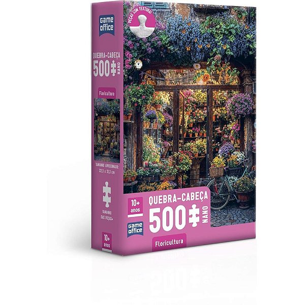 QUEBRA-CABEÇA Cartonado Floricultura 500 Peças Bucólico e Relaxante