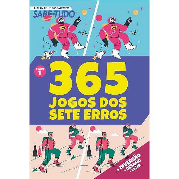 Livro de Atividades 365 Passatempos Jogo dos Sete ERROS