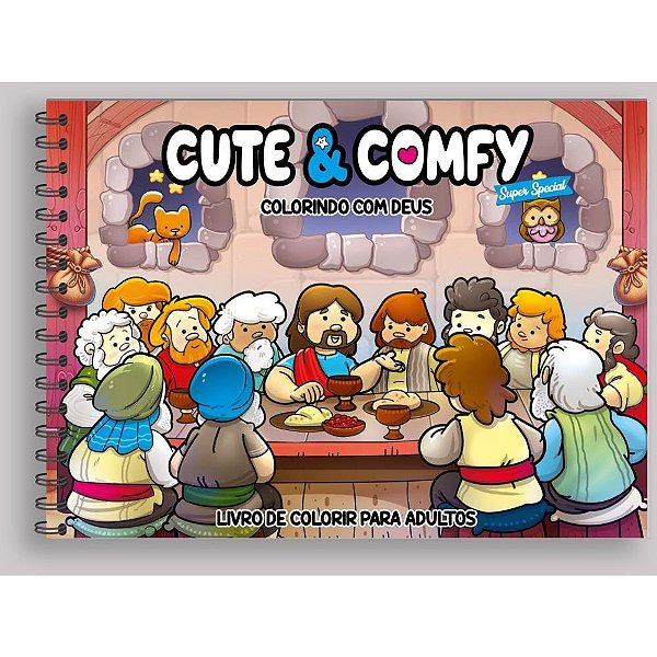 Livro de Colorir Cute & COMFY Colorindo com Deus 40 Ilustrações