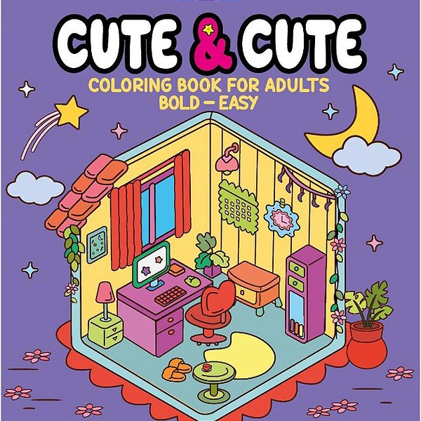 Livro de Colorir Cute & Cute Book FOR ADULTS com 32 Ilustrações