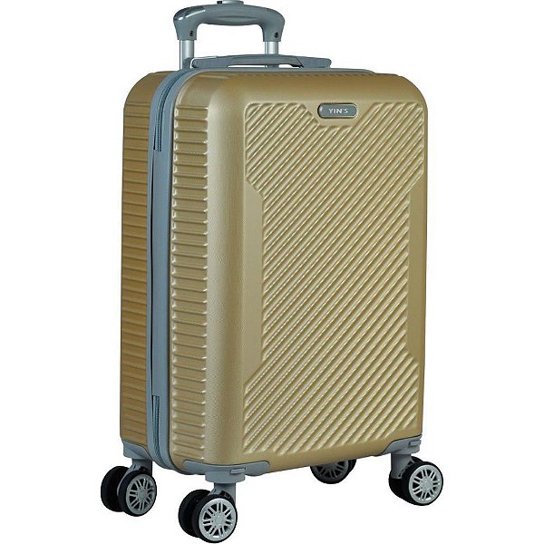 Mala de Viagem ABS 20 Polegadas com Roda Dupla Champagne