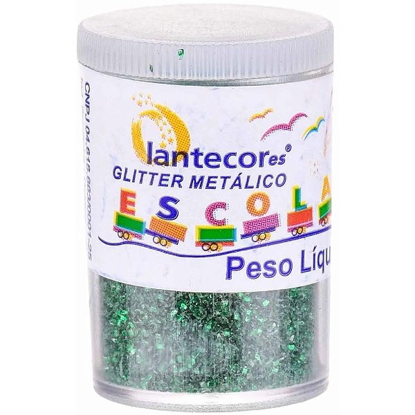 Glitter PVC Verde Folha 3G Pacote com 12 Unidades para Artesanato