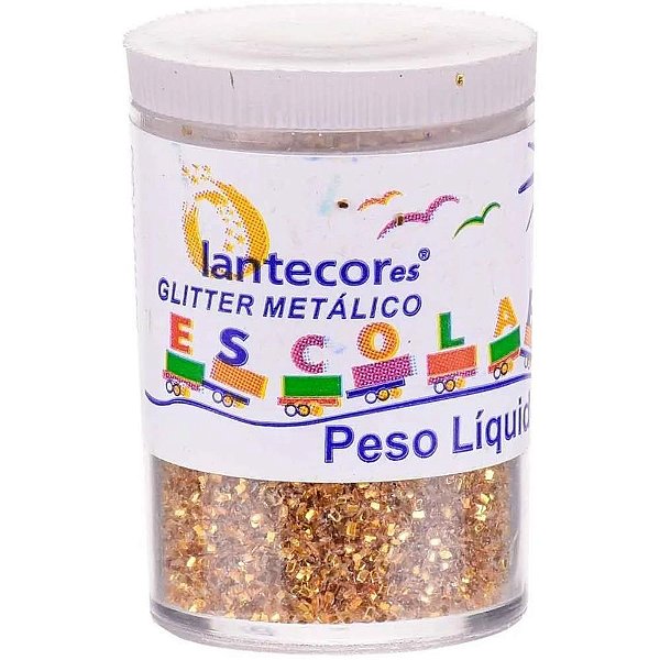 Glitter PVC Ouro 100G Pote com Brilho Intenso para Artesanato