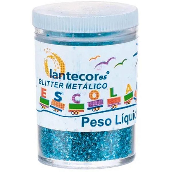 Glitter PVC Azul Turquesa 3G Pacote com 12 Unidades