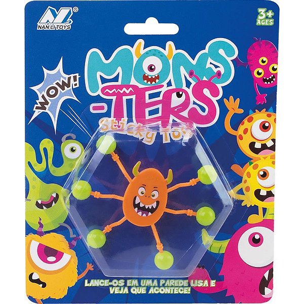 Brinquedo Diverso Monstrinho Gruda Gruda com Ventosas