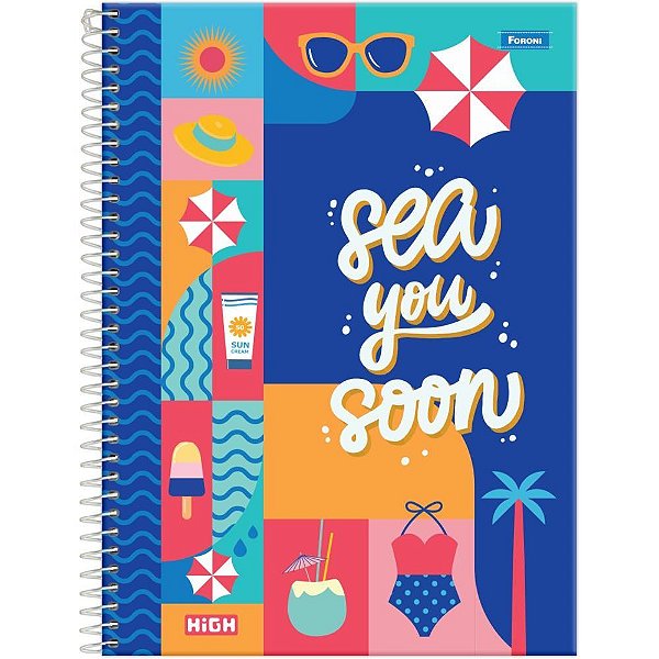 Caderno 12X1 Capa Dura HIGH Feminino 192 Folhas Pacote com 4 Unidades