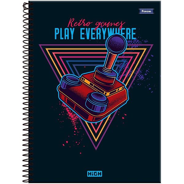 Caderno 12X1 Capa Dura HIGH Masculino 192 Folhas Pacote com 4 Unidades
