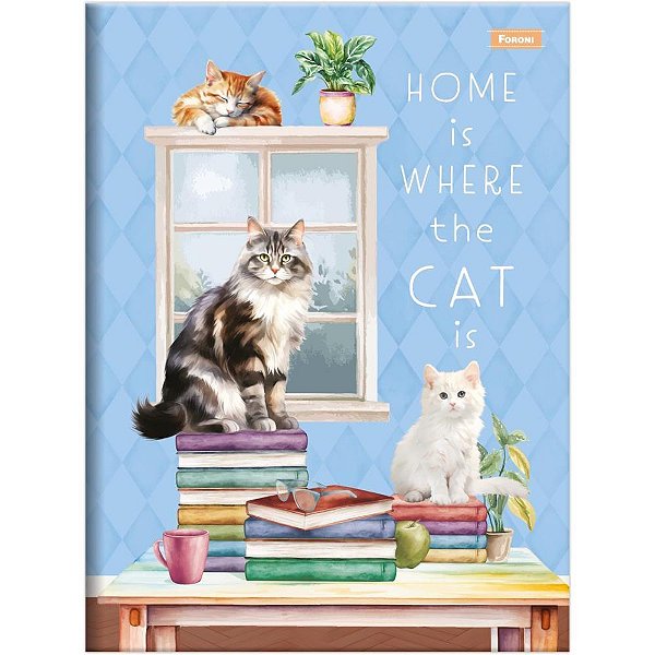 Caderno Brochura 1/4 Capa Dura Furfriends 80 Folhas Pacote com 5