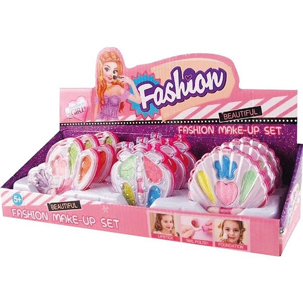 Maquiagem Infantil Make Fashion Estojinho Sortido Display com 9 Unidades