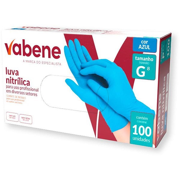 Luva Nitrílica G Azul Caixa com 100 Unidades