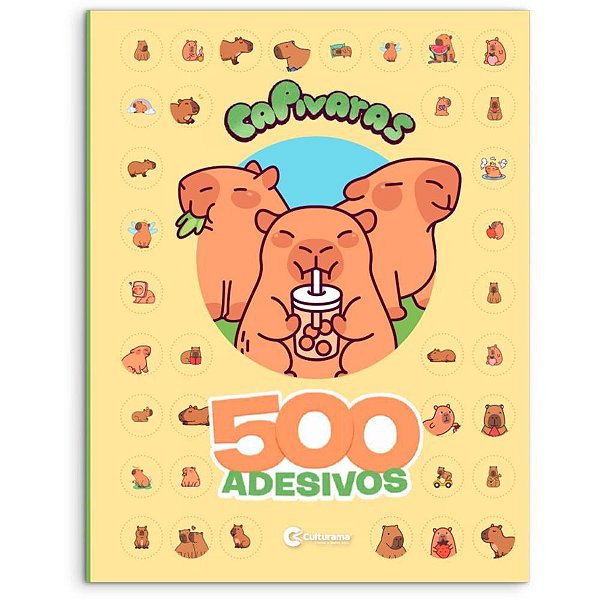 Livro com Adesivos Capivaras 40 Páginas com 500 Adesivos