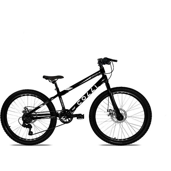 Bicicleta ARO 24 Airon Preta com Freio a Disco e 7 Velocidades