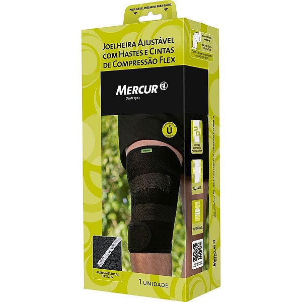 Joelheira com Hastes e Cintas Ajustáveis FLEX em Neoprene Tamanho único